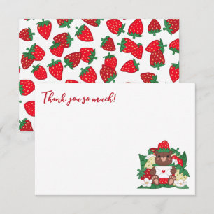 Berry Sweet Baby Red Strawberry Bear Baby Shower Tack Kort