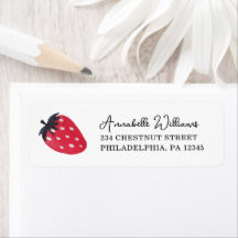 Berry Sweet Baby Shower Address Label Strawberry