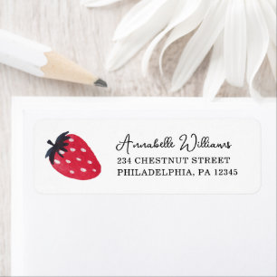 Berry Sweet Baby Shower Address Label Strawberry Returadress Etikett