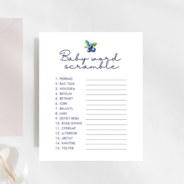 Berry Sweet Baby Shower Baby Ord Scramble Game (Skapare uppladdad)