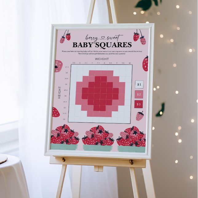 Berry Sweet Baby Shower Betting Squares - tecken Poster (Skapare uppladdad)