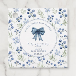 Berry Sweet Baby Shower Blueberry Bow Square Gåvor Etiketter