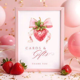 Berry Sweet Baby Shower Card & Gifts Bord-tecken Poster