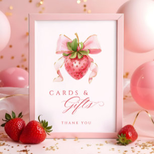Berry Sweet Baby Shower Card & Gifts Bord-tecken Poster
