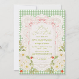 Berry Sweet Baby Shower Coquette Spets Inbjudningar