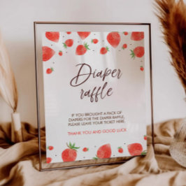 Berry Sweet Baby Shower Diaper Raffle Sign Poster