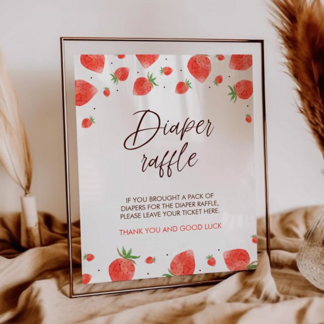 Berry Sweet Baby Shower Diaper Raffle Sign Poster (Skapare uppladdad)