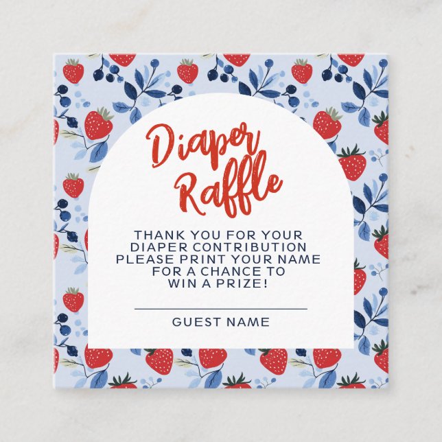 Berry Sweet Baby Shower Diaper Raffle Tilläggskort (Framsida)