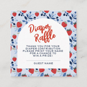 Berry Sweet Baby Shower Diaper Raffle Tilläggskort
