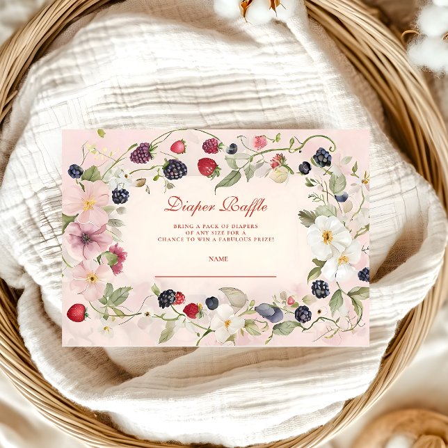 Berry Sweet Baby Shower Diapper Raffle Tilläggskort (Skapare uppladdad)