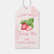 Berry Sweet Baby Shower Favor Tags! Jordgubbe