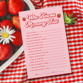Berry Sweet Baby Shower Game som känner Mamma bäst