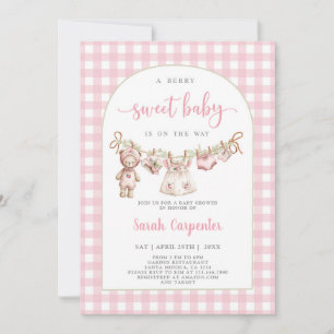 Berry Sweet Baby Shower Girl-inbjudan Inbjudningar