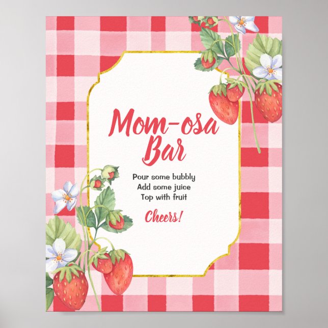 Berry Sweet Baby Shower Girl Momosa Pub-tecken Poster (Framsidan)