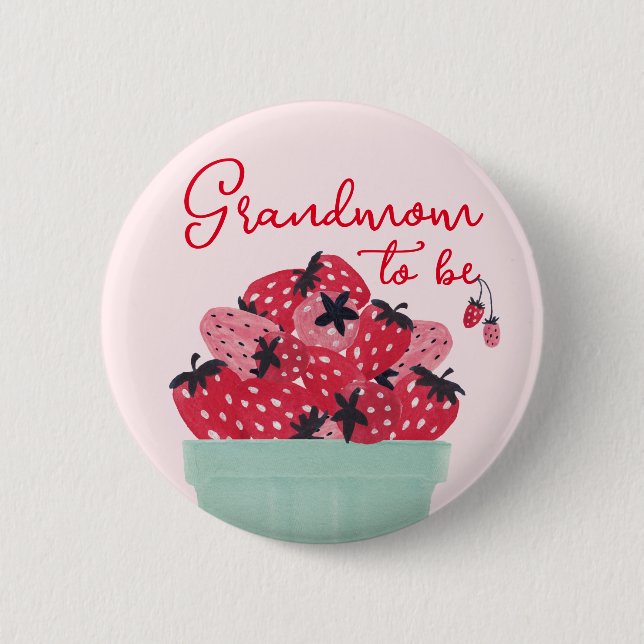 Berry Sweet Baby Shower Grandma Button Knapp (Framsida)
