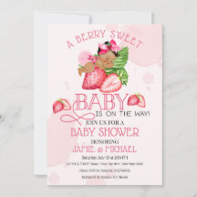 Berry Sweet Baby Shower-inbjudan! Söt Baby!