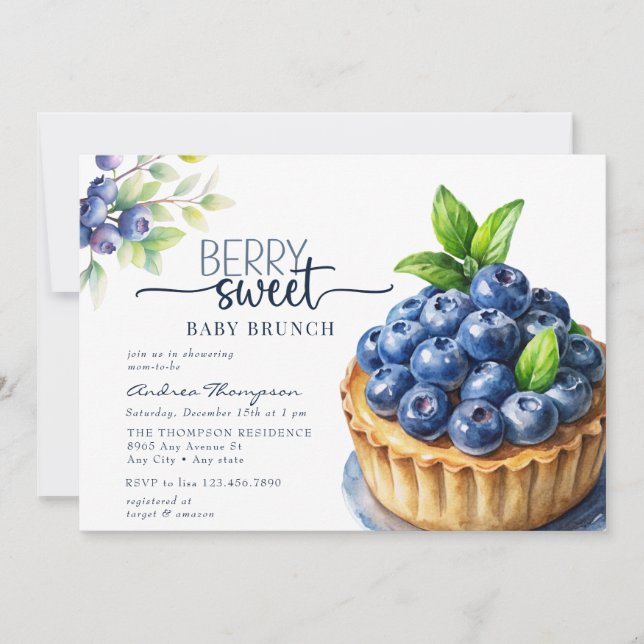 Berry Sweet Baby Shower Inbjudningar (Framsida)