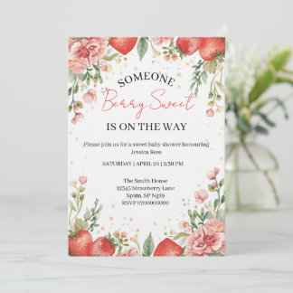 Berry Sweet Baby Shower Invitation Inbjudningar