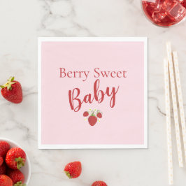 Berry Sweet Baby Shower Napkins | Rosa Pappersservett