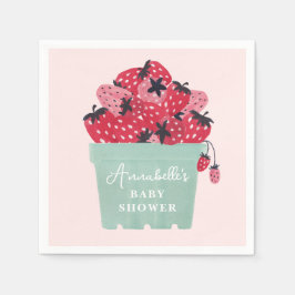 Berry Sweet Baby Shower Napkins Strawberry Pappersservett