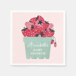 Berry Sweet Baby Shower Napkins Strawberry Pappersservett
