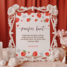 Berry Sweet Baby Shower Nappar Hunt Game Sign