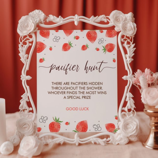 Berry Sweet Baby Shower Nappar Hunt Game Sign Poster (Skapare uppladdad)
