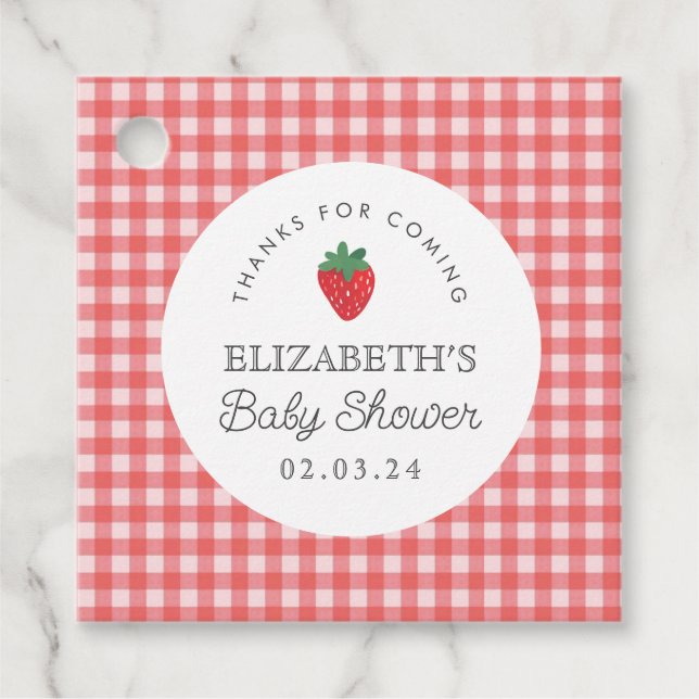 Berry Sweet Baby Shower Picnic Gåvor Etiketter (Framsida)