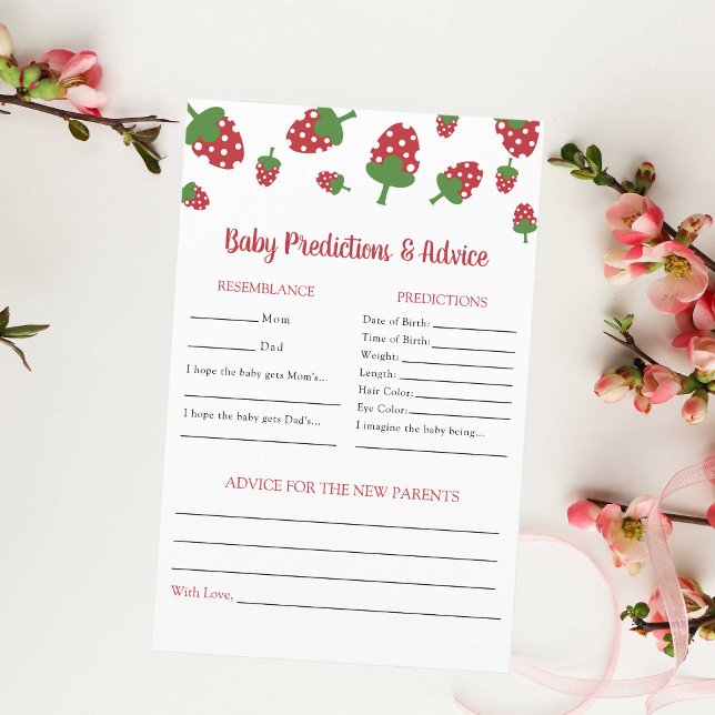 Berry Sweet Baby Shower Predications & Advice Game (Skapare uppladdad)