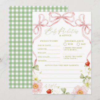 Berry Sweet Baby Shower Rådgivning Predictions Kor Inbjudningar