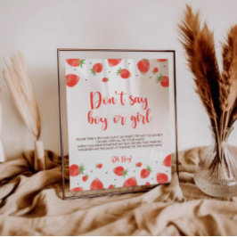 Berry Sweet Baby Shower-speltecken Poster