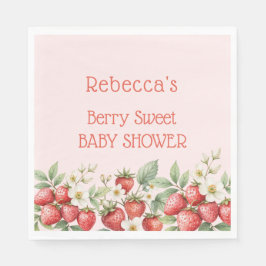 Berry Sweet Baby Shower Strawbär Blommar Pappersservett