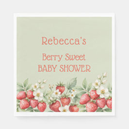Berry Sweet Baby Shower Strawbär Blommar Pappersservett
