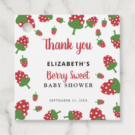 Berry Sweet Baby Shower Strawberry Anpassningsbar Gåvor Etiketter