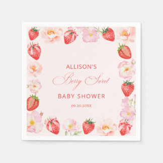 Berry Sweet Baby Shower Strawberry Bow  Pappersservett