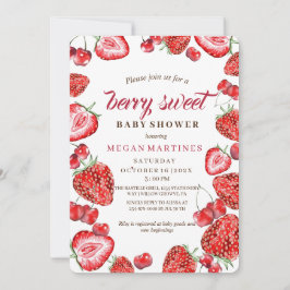 Berry Sweet Baby Shower Strawberry-inbjudan Inbjudningar