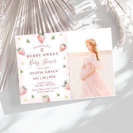 Berry Sweet Baby Shower Strawberry-inbjudan Inbjudningar