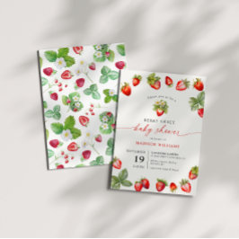 Berry Sweet Baby Shower Strawberry Inbjudningar