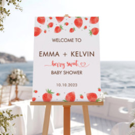 Berry Sweet Baby Shower Välkomstskylt, Berry Sign Poster