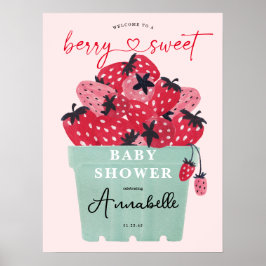Berry Sweet Baby Shower Välkomstskylt Poster