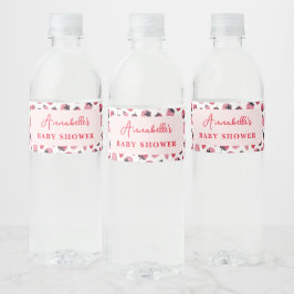Berry Sweet Baby Shower Vattenflaska Strawberry Etikett