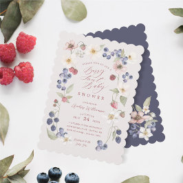 Berry Sweet Baby Shower Vild Berries & Flowers Inbjudningar
