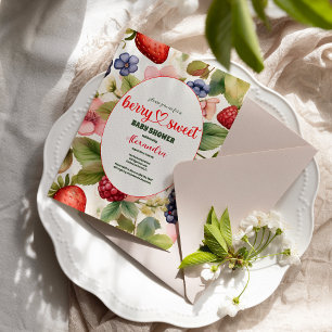 Berry Sweet Baby Shower Vild Berries & Flowers Inbjudningar