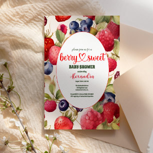 Berry Sweet Baby Shower Vild Berries & Flowers Inbjudningar