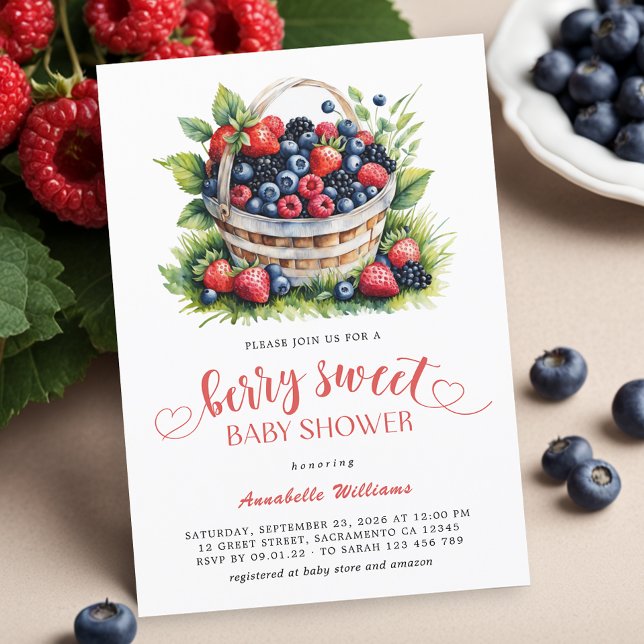 Berry Sweet Baby Shower Vild Berries Inbjudningar (Skapare uppladdad)