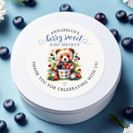 Berry Sweet Baby Shower Vild Berries & Nalle Runt Klistermärke