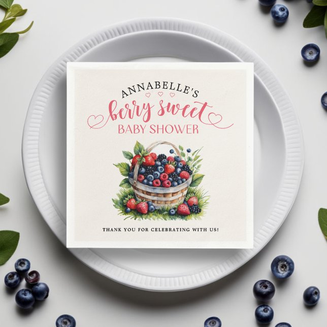 Berry Sweet Baby Shower Vild Berries Pappersservett (Skapare uppladdad)