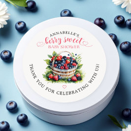 Berry Sweet Baby Shower Vild Berries Runt Klistermärke