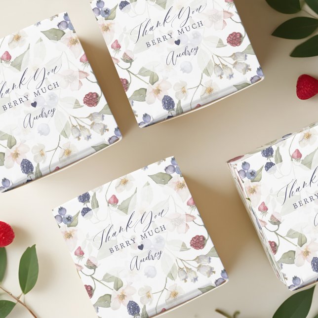 Berry Sweet Baby Shower Vild Berries Tack Presentaskar (Berry Sweet Baby Shower Wild Berries Thank You Favor Boxes)