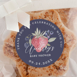 Berry Sweet Baby Shower Vild Berries Tack Runt Klistermärke